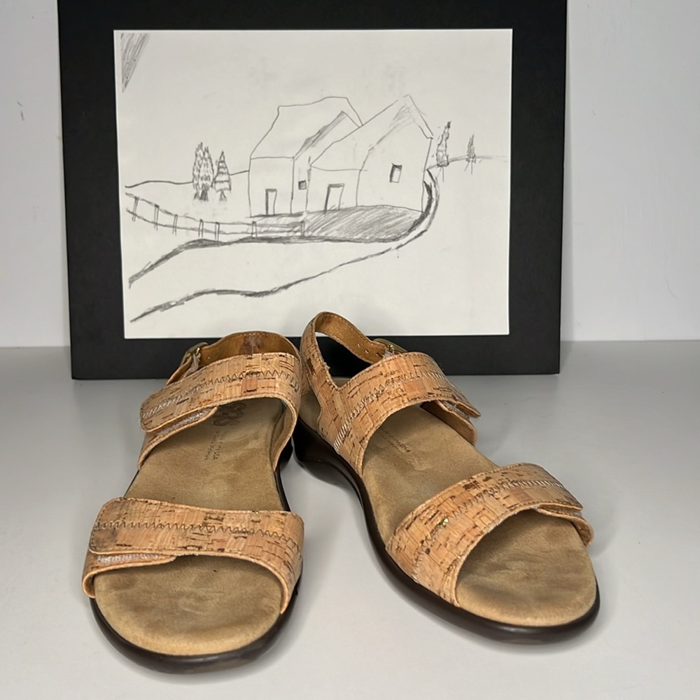 SAS Nudu Cork Heel Strap Sandals Women’s Size 6.5